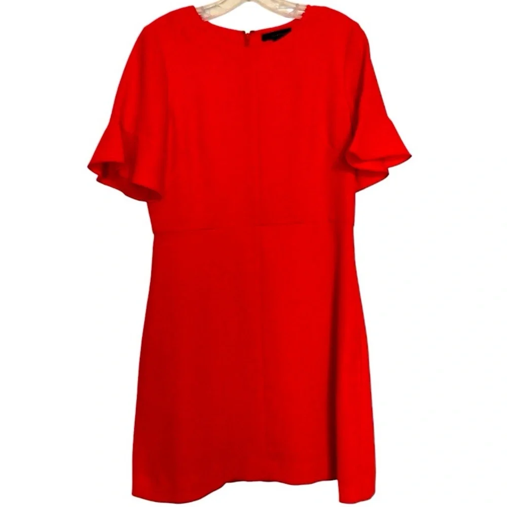 Banana Republic Red Flared Sleeve Dress 8​ - Picture 3 of 7
